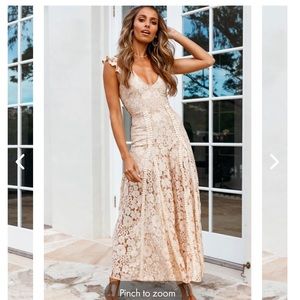 Selfie Leslie nude lace jumpsuit